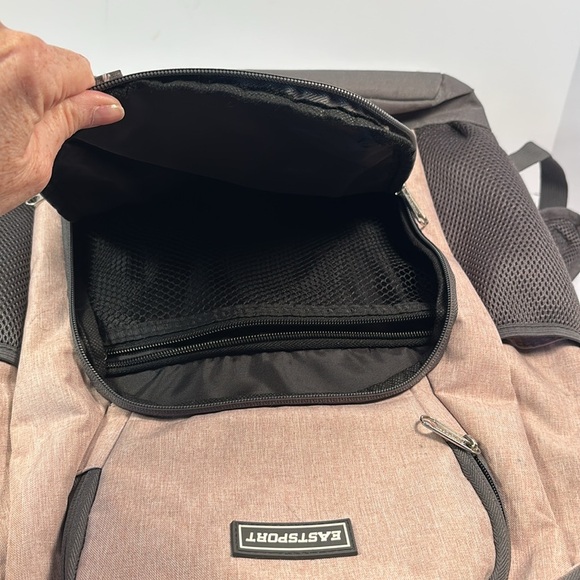 Eastsport Backpack Pink and Gray Great Condition Lots of Storage - Picture 5 of 7